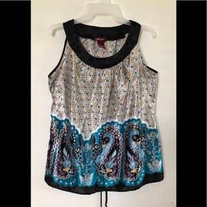 MISS BISON Womens Sleeveless Silky Loose Top Size Large Juniors
